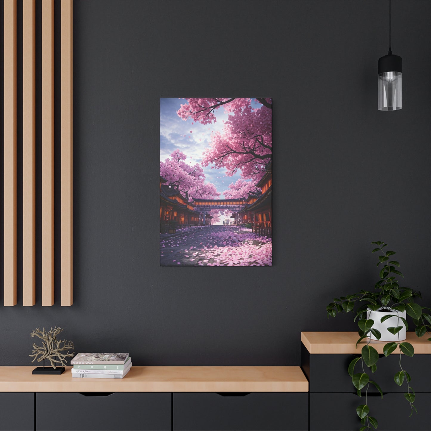 Cherry Blossom Street Wall Art & Canvas Print