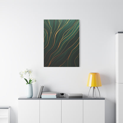 Emerald Gold Flow Abstract Wall Art & Canvas Prints