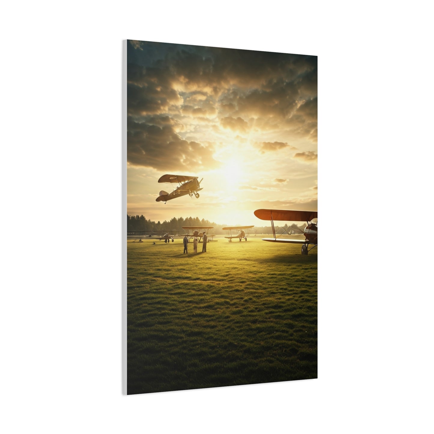 Golden Airfield Takeoff Moment Wall Art & Canvas Prints