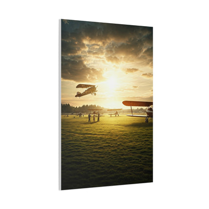 Golden Airfield Takeoff Moment Wall Art & Canvas Prints