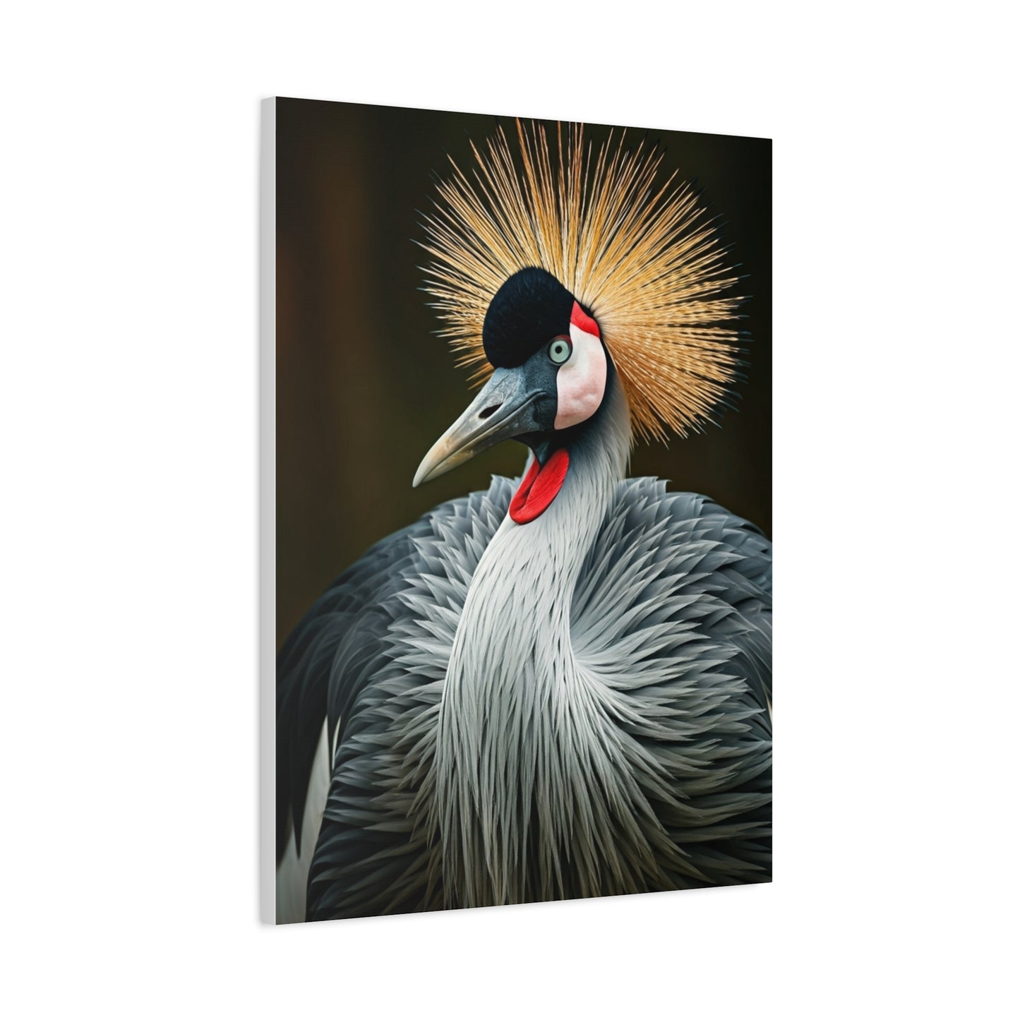 Regal Crowned Crane Portrait Wall Art & Canvas Prints