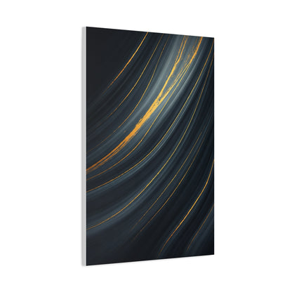 Flowing Gold Curve Abstract Wall Art & Canvas Prints