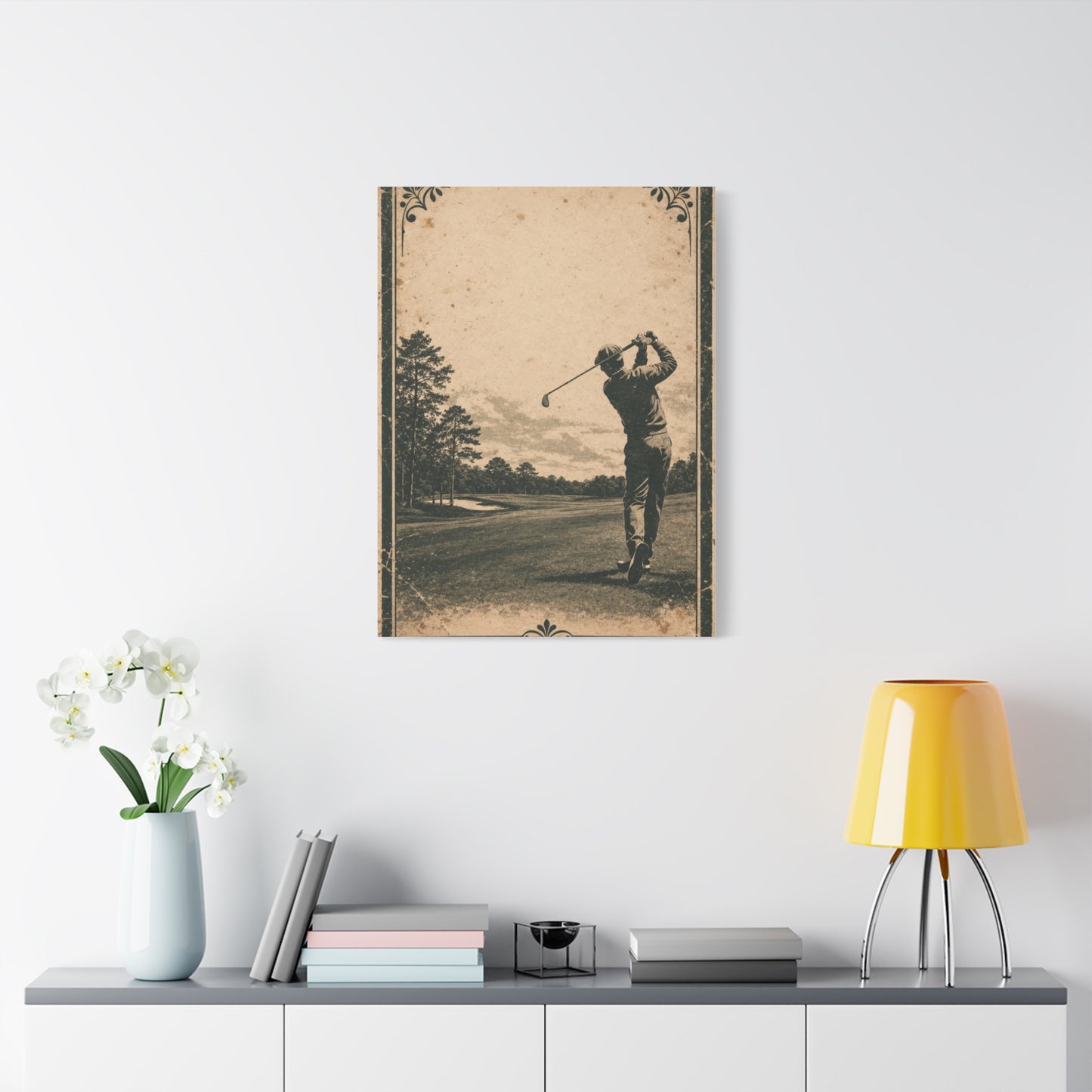 Vintage Tournament Poster Golfer Wall Art & Canvas Print