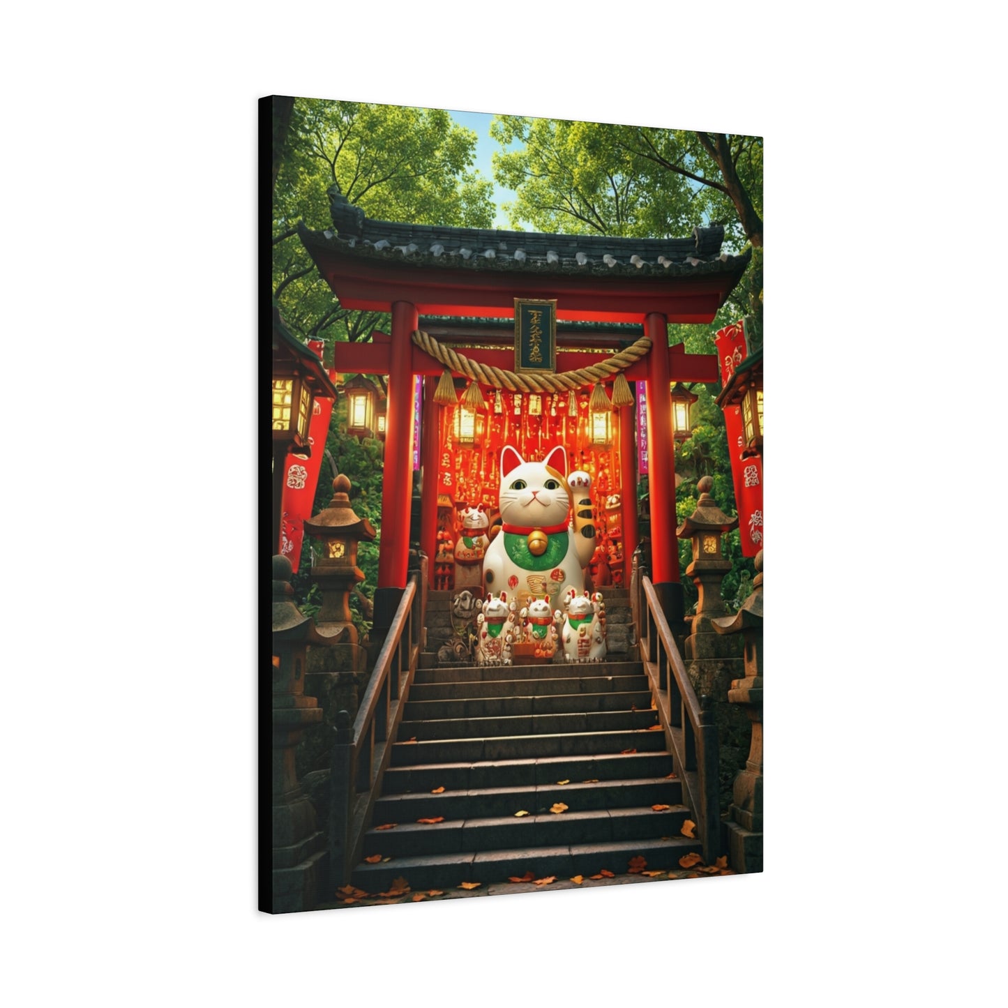 Fortune Cat Shrine Wall Art & Canvas Prints