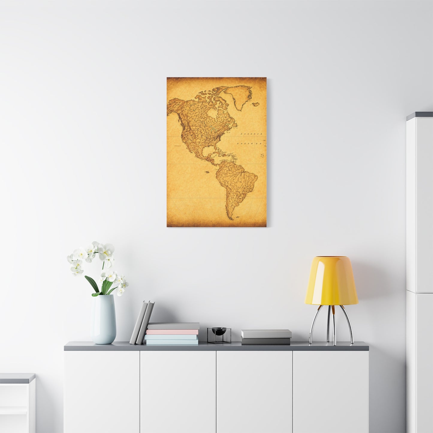 Decorative Double Hemisphere World Map Wall Art & Canvas Prints