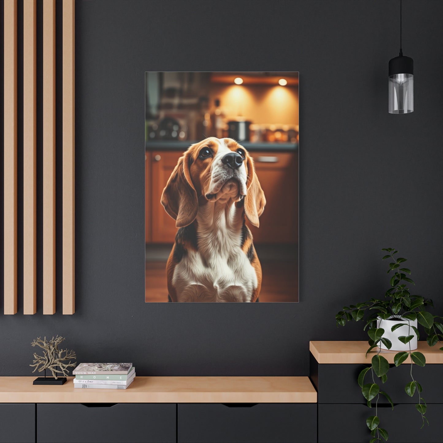 Kitchen Gaze Beagle Wall Art & Canvas Print