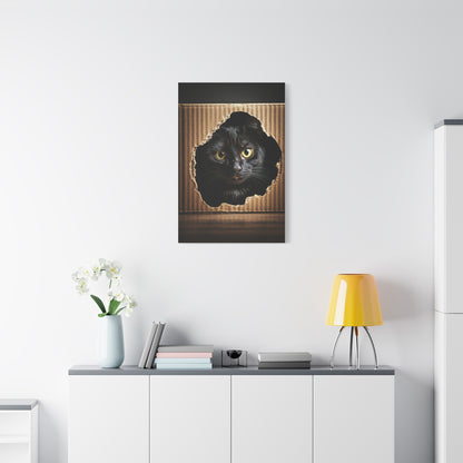 Curious Black Cat Peek Wall Art & Canvas Prints