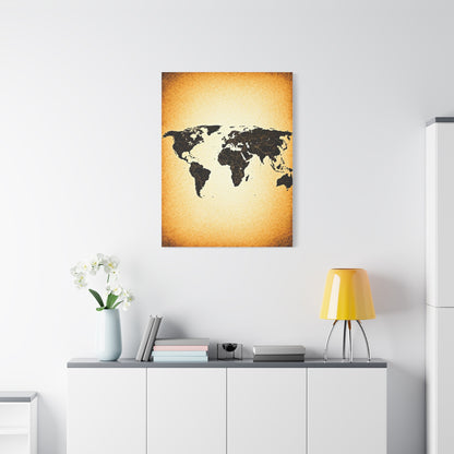 Minimal Black Silhouette World Map Wall Art & Canvas Prints