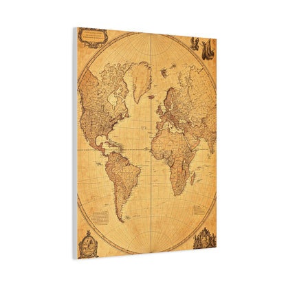 Antique Oval World Atlas Map Wall Art & Canvas Prints