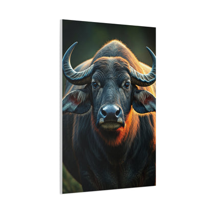Asian Water Buffalo with Golden Rim Light Wall Art & Canvas Print