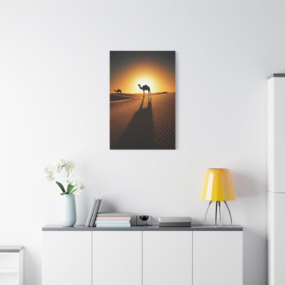 Lone Camel in Desert Sunset Wall Art & Canvas Prints