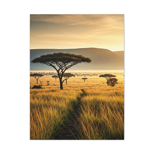 Golden Savannah Acacia Tree Horizon Wall Art & Canvas Prints