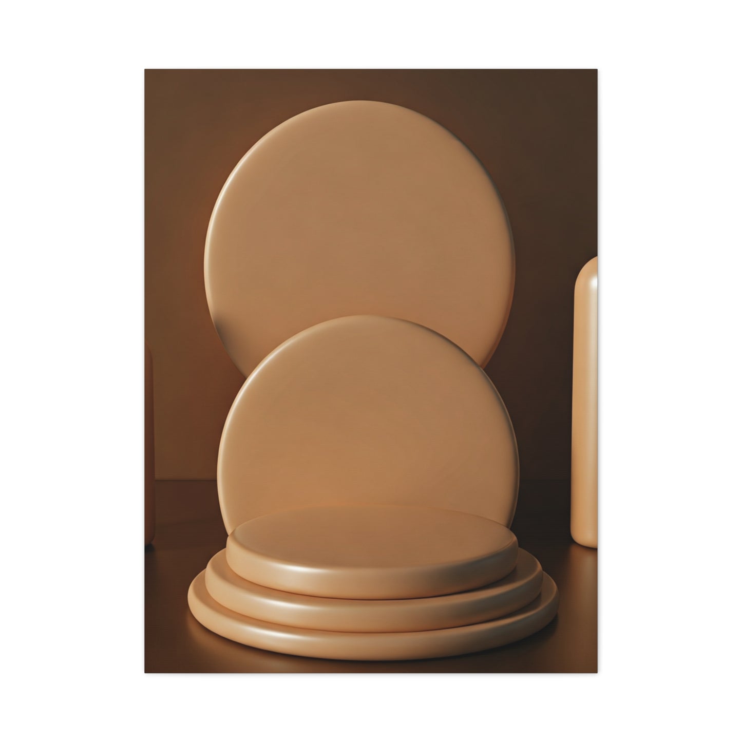 Sculptural Circular Podium Minimal Wall Art & Canvas Prints