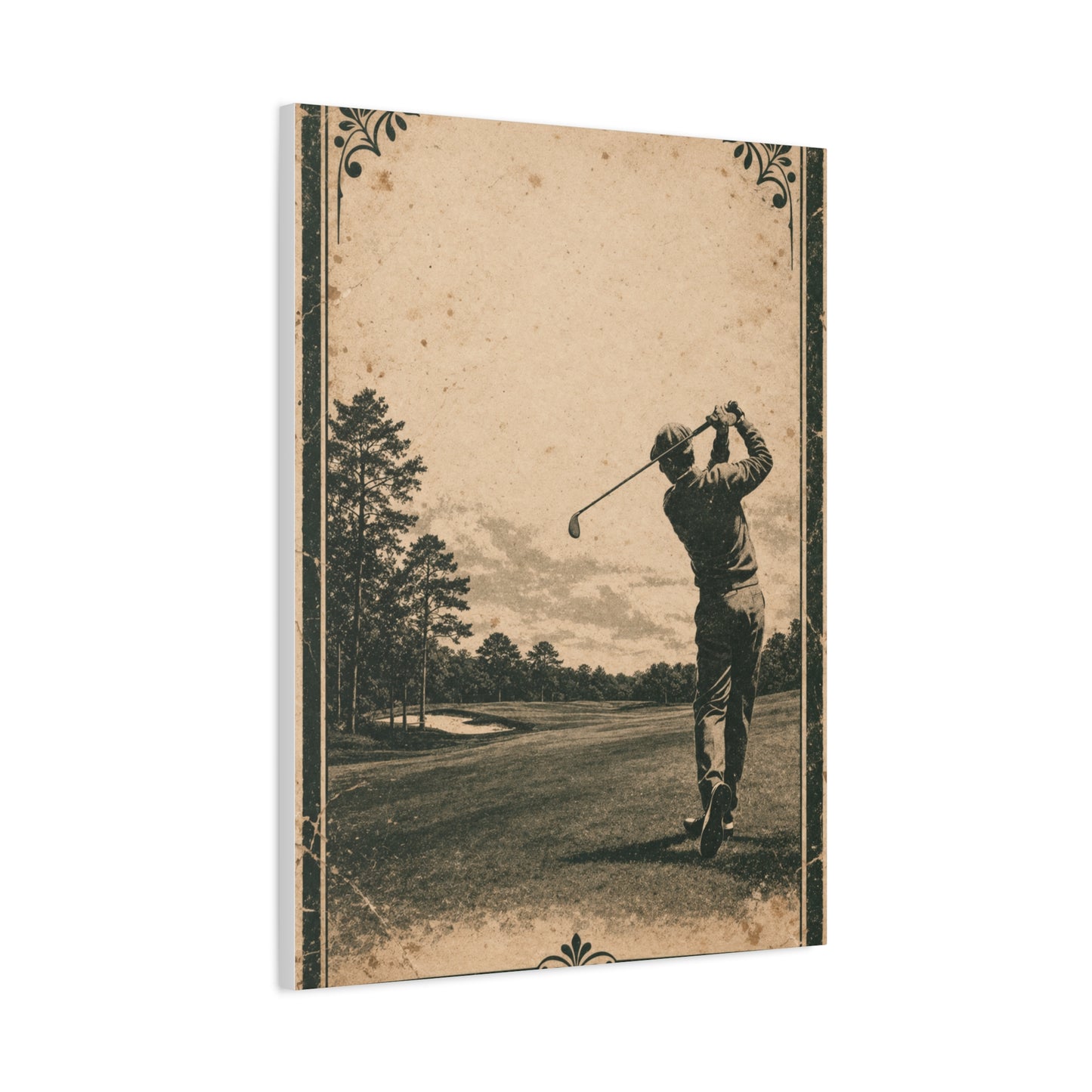 Vintage Tournament Poster Golfer Wall Art & Canvas Print