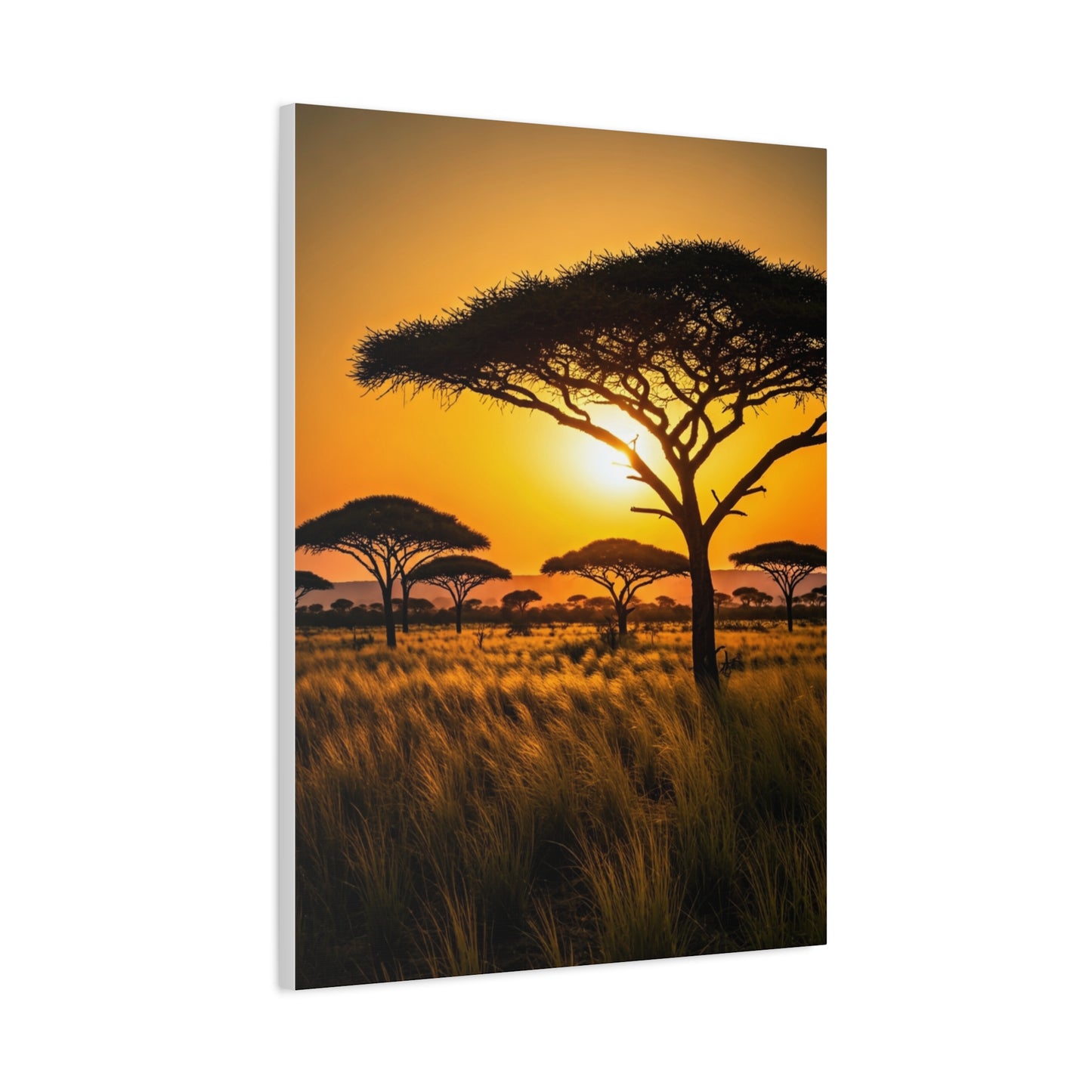 Sunset Silhouette Savanna Tree Wall Art & Canvas Prints