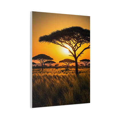 Sunset Silhouette Savanna Tree Wall Art & Canvas Prints