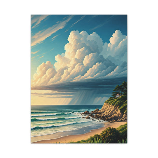Cloudburst Over Coastal Bay Wall Art & Canvas Prints