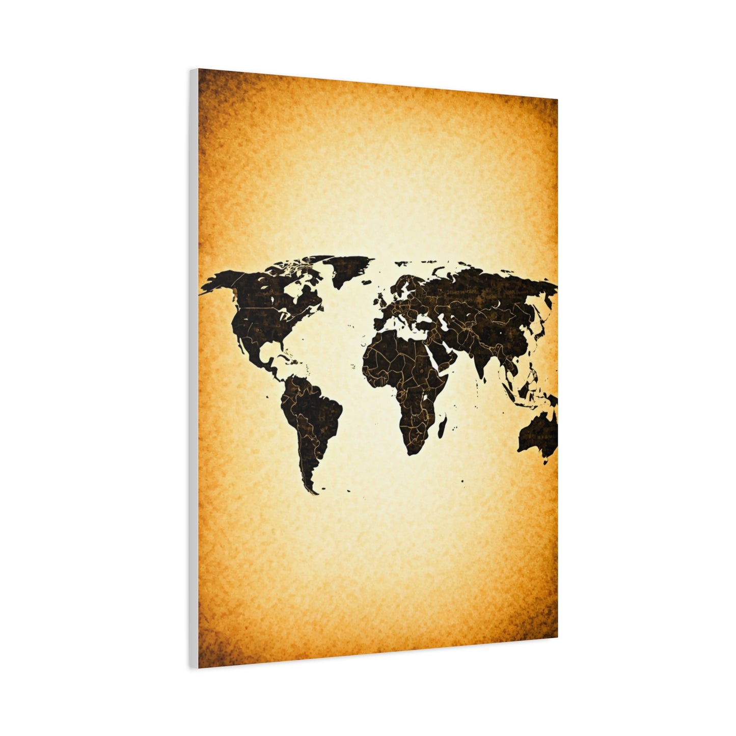 Minimal Black Silhouette World Map Wall Art & Canvas Prints