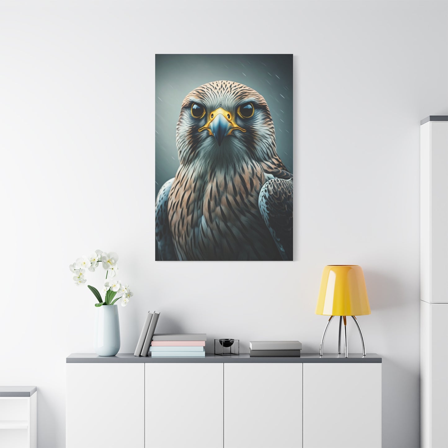 Intense Gaze Hawk Portrait Wall Art & Canvas Prints