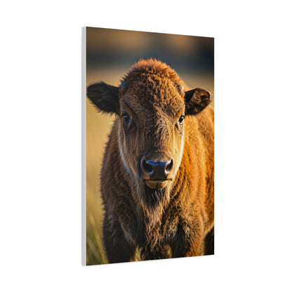 Young Plains Bison Calf Portrait Wall Art & Canvas Print