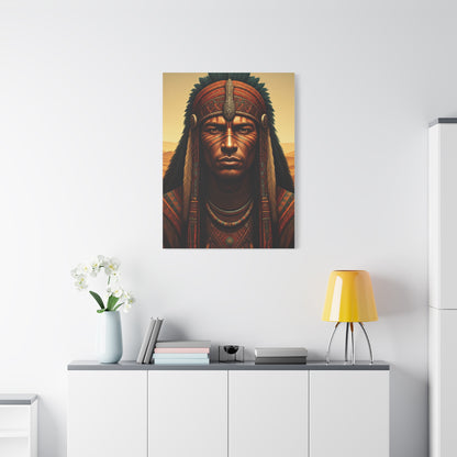 Tribal Guardian with Feathered Headdress Wall Art & Canvas Prints