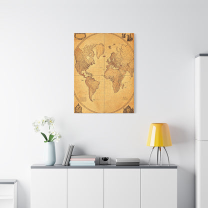Antique Oval World Atlas Map Wall Art & Canvas Prints
