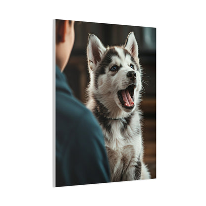 Joyful Howl Husky Wall Art & Canvas Print