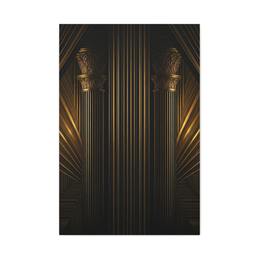 Golden Pillars Art Deco Grandeur Wall Art & Canvas Prints