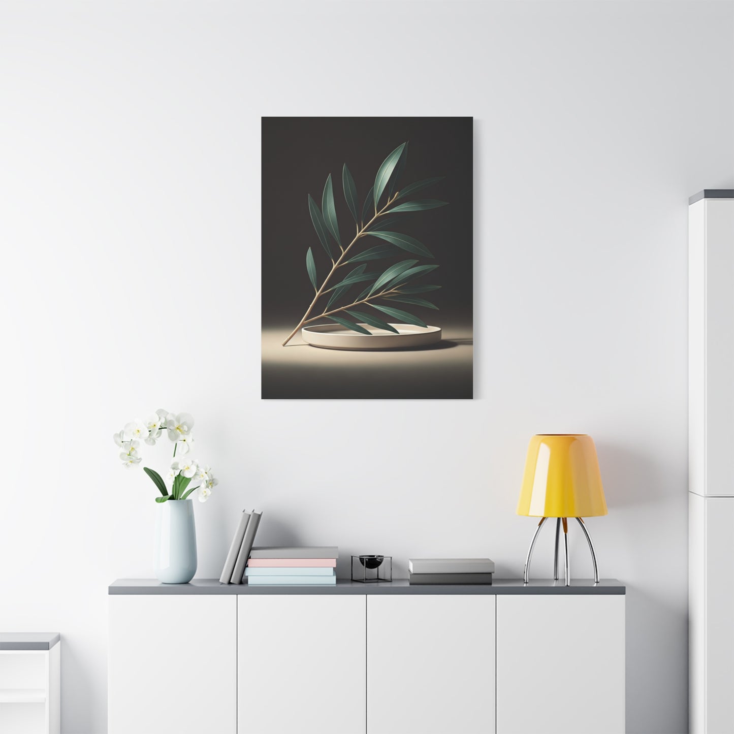 Minimal Olive Branch Botanical Wall Art & Canvas Prints