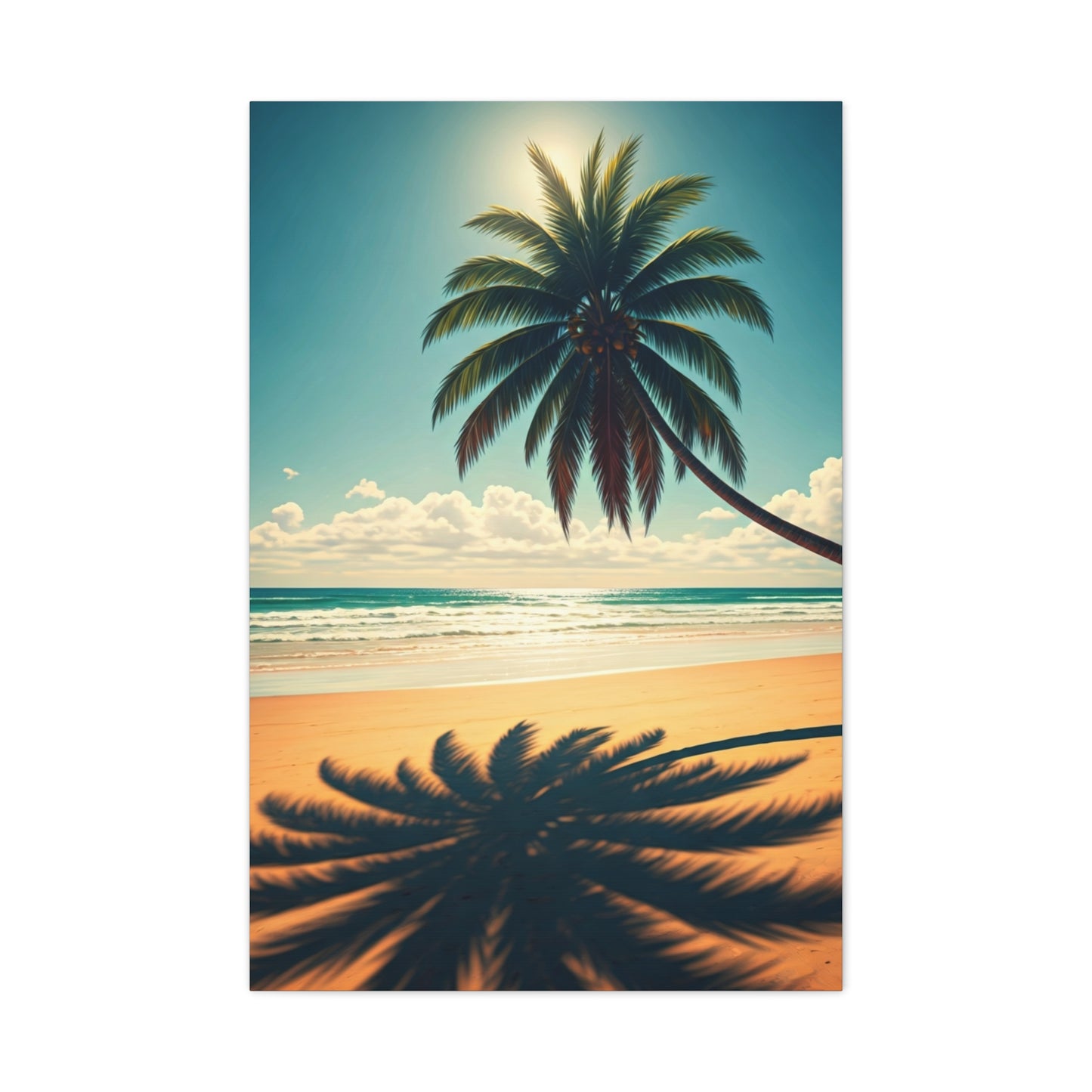 Palm Shadow Serenity Beach Wall Art & Canvas Prints