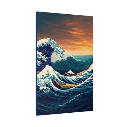 Crimson Horizon Wave Wall Art & Canvas Prints