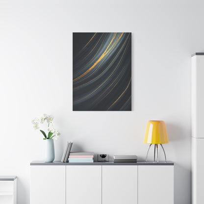 Flowing Gold Curve Abstract Wall Art & Canvas Prints