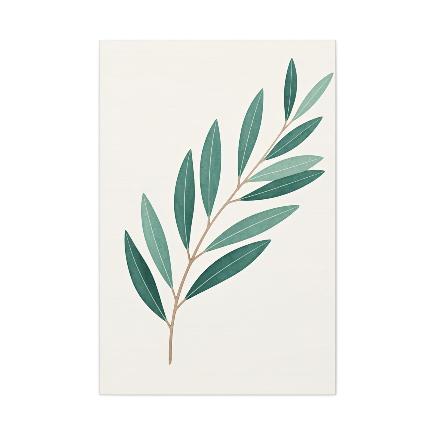 Elegant Olive Branch Illustration Wall Art & Canvas Prints