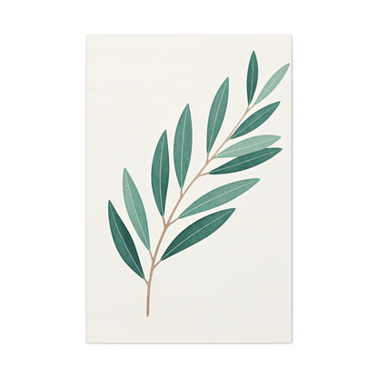 Elegant Olive Branch Illustration Wall Art & Canvas Prints