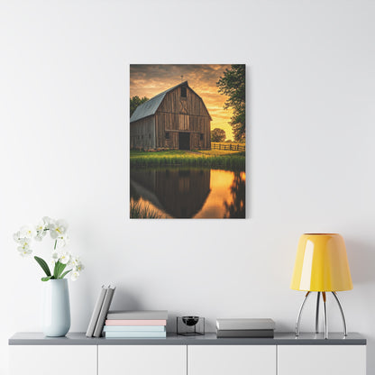 Barn Reflections at Golden Hour Wall Art & Canvas Prints