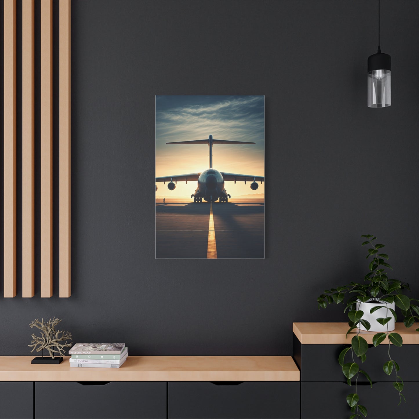 Golden Runway Departure Jet Wall Art & Canvas Prints