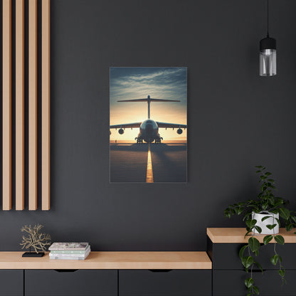 Golden Runway Departure Jet Wall Art & Canvas Prints