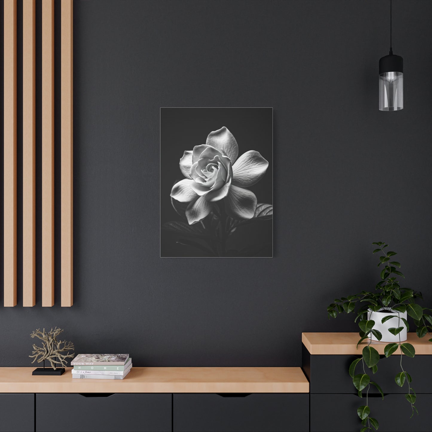 Romantic Garden Rose Monochrome Wall Art & Canvas Prints