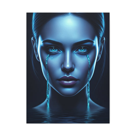 Blue Tears Reflection Portrait Wall Art & Canvas Prints