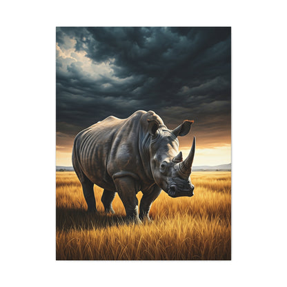 Rhino Guardian Under Stormy Skies Wall Art & Canvas Prints