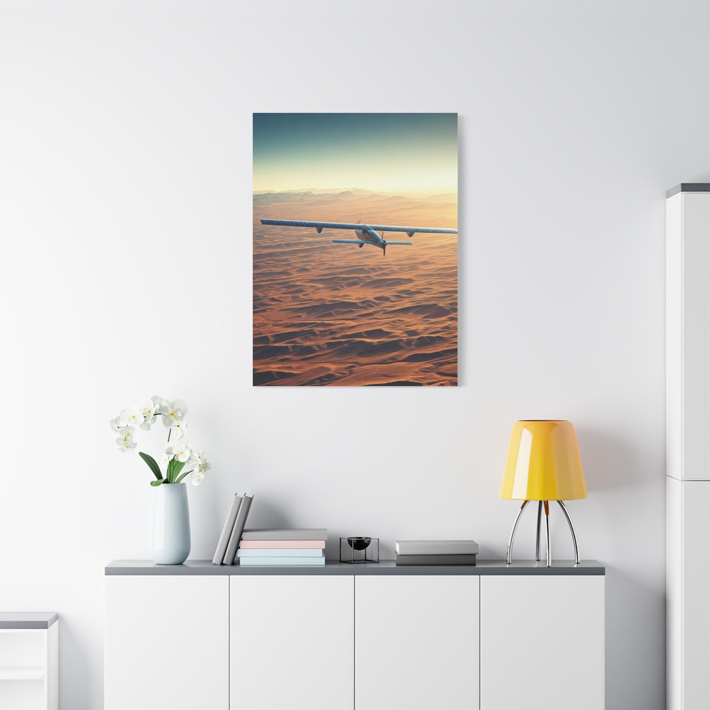 Desert Horizon Aircraft Journey Wall Art & Canvas Prints