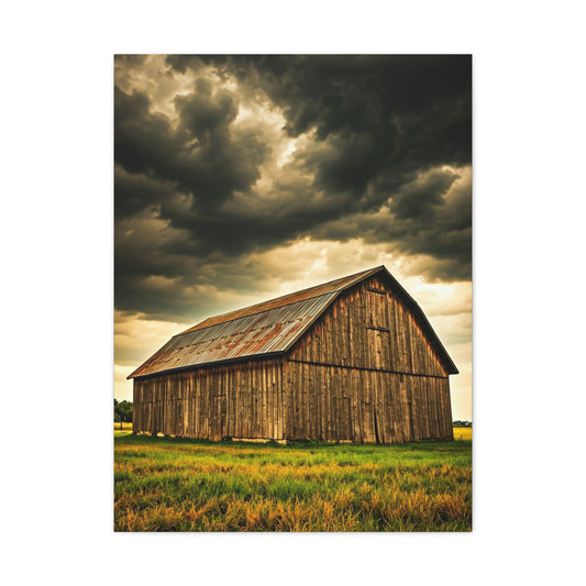 Weathered Barn Under Gathering Storm Wall Art & Canvas Prints