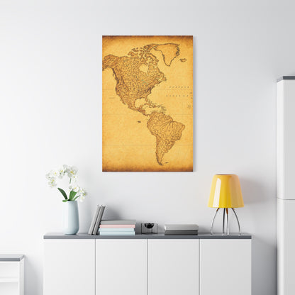 Decorative Double Hemisphere World Map Wall Art & Canvas Prints